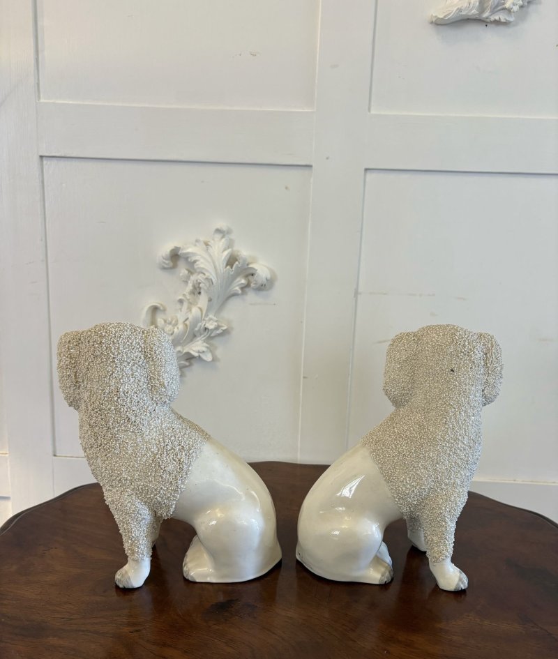 Pair of Antique Victorian Quality Staffordshire Poodles - Image 2